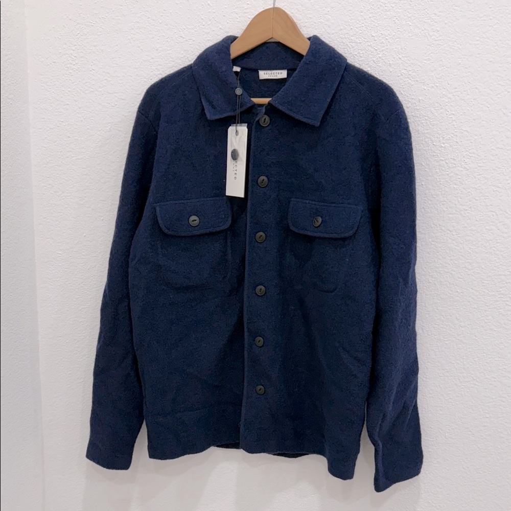 NWT wool Men's Navy Jacket XL by Selected Homme